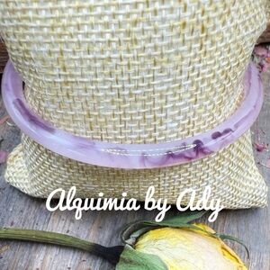 Jewel tone amethyst acrylic bracelet minimalist